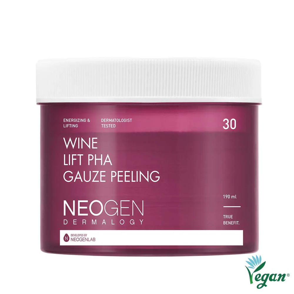 NEOGEN Dermalogy Wine Lift PHA Gauze Peeling Pads, 30 Pads (190ml)